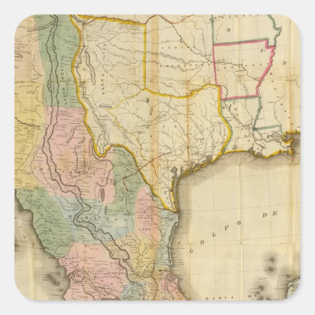 Mexico and United States Square Sticker (Front)