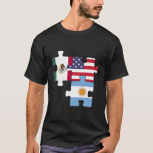 Mexico Argentina And The Usa Puzzle T-Shirt