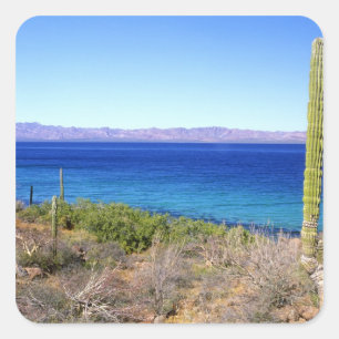 Mexico, Baja California Sur, Mulege, Bahia 2 Square Sticker