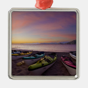 Mexico, Baja, Sea of Cortez. Sea kayaks and Metal Ornament