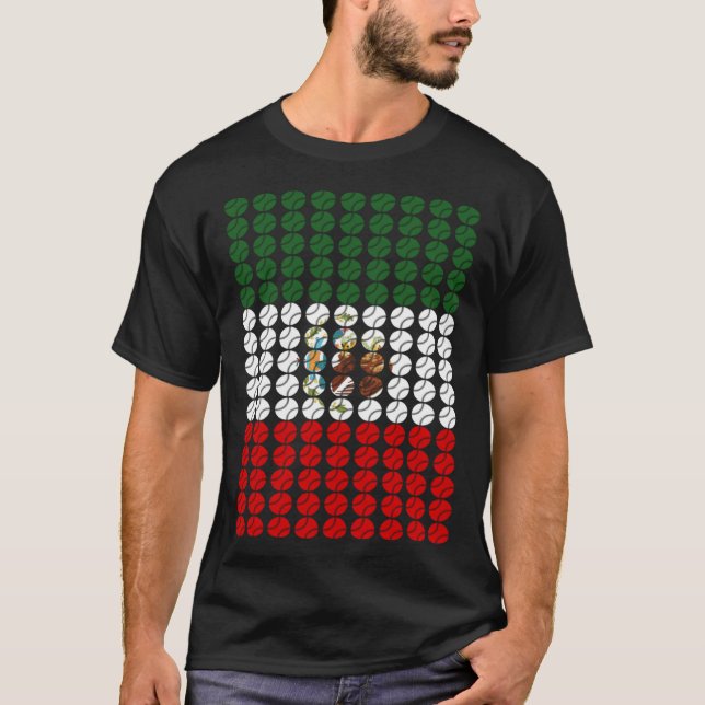 Mexico Baseball Flag for Mexican Baseball Fans  1 T-Shirt (Front)
