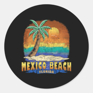 Mexico Beach Florida Vintage Distressed Souvenir Classic Round Sticker