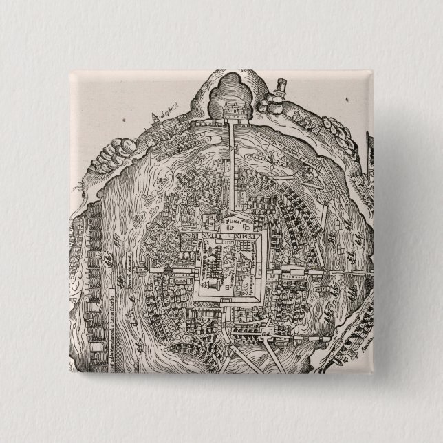 Mexico Before the Conquest 2 Inch Square Button (Front)