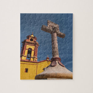Mexico, Bernal. View of Iglesia de San Sebastian Jigsaw Puzzle