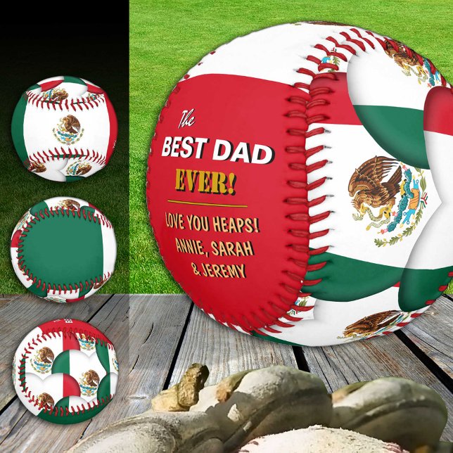 Mexico Best Dad, patriotic, Mexican Flag Baseball (Creator Uploaded)
