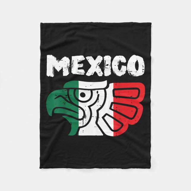 Mexico Bird Eagle Head Flag Mexican Pride Men Fleece Blanket (Front)