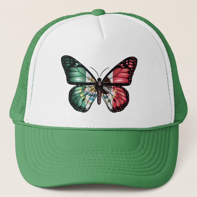 Mexico butterfly monarch flag trucker hat (Front)