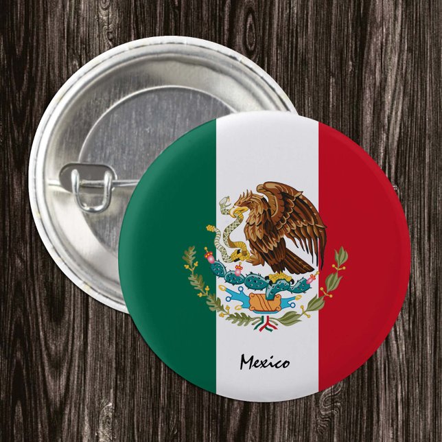 Mexico button, patriotic Mexican Flag fashion 1 Inch Round Button (Creator Uploaded)