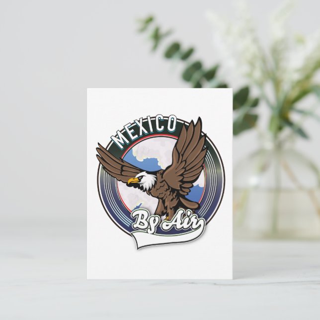 Mexico by air travel patch. holiday postcard (Standing Front)