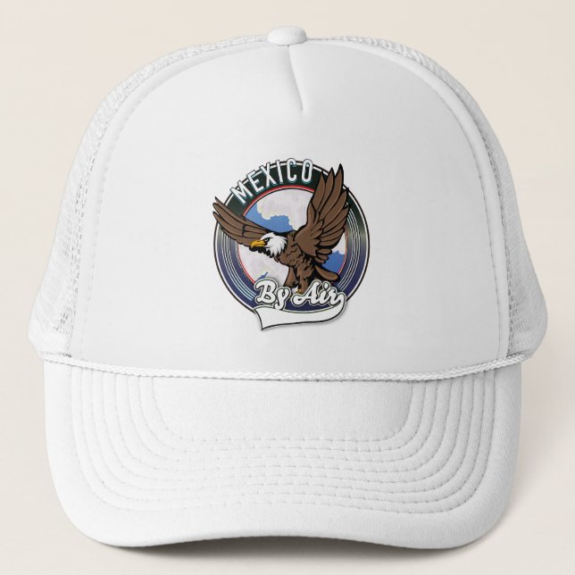 Mexico by air travel patch. trucker hat (Front)