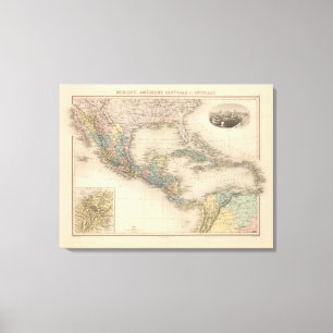 Mexico, Central America and Caribbean Canvas Print