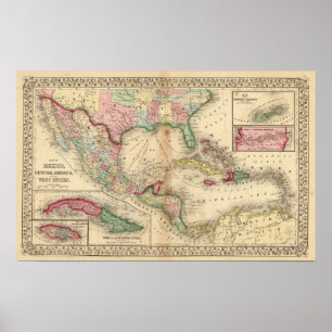 Mexico, Central America, West Indies Poster