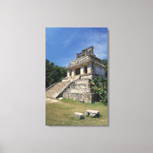 Mexico, Chiapas province, Palenque. Temple of Canvas Print