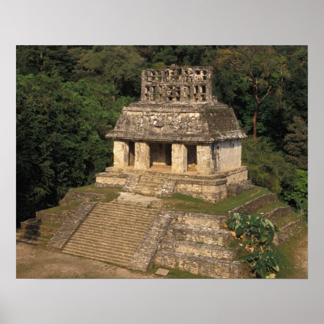 Mexico, Chiapas province,  Palenque, Temple of Poster (Front)