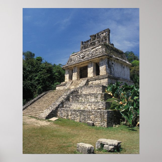 Mexico, Chiapas province, Palenque. Temple of Poster (Front)