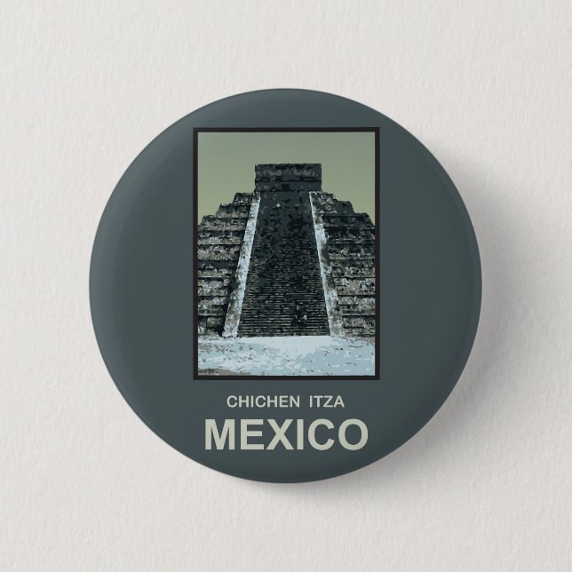 Mexico Chichen Itza 2 Inch Round Button (Front)