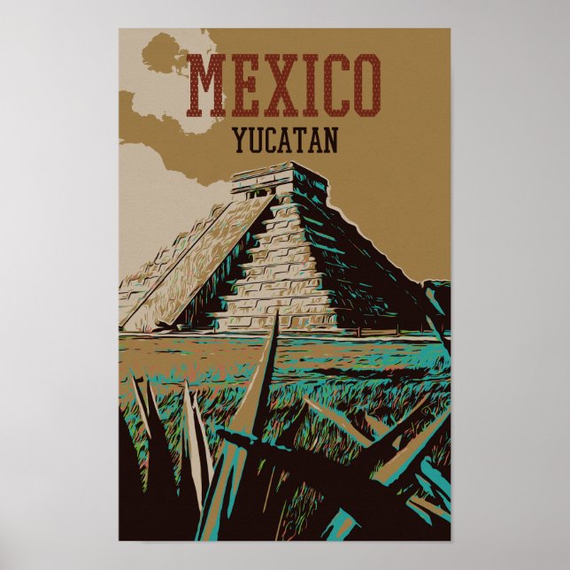 Mexico, Chichén Itzá, Yucatán, Maya ruins Postcard Poster (Front)