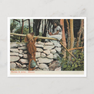 Mexico, Children, Romeo and Juliet 1905 Vintage Postcard