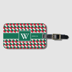 MEXICO Christian Monogram Luggage Green Luggage Tag