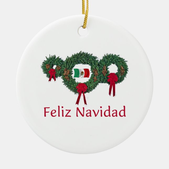 Mexico Christmas 2 Ceramic Ornament (Front)