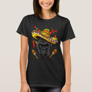 Mexico Cinco de Mayo Gorilla Sombrero Mexican Part T-Shirt