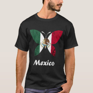 Mexico Cinco De Mayo Mexican Flag Butterfly Mexica T-Shirt