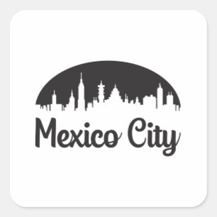Mexico City Cityscape Skyline Trip Funny Gift Idea Square Sticker