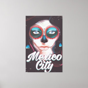 Mexico City Day of the Dead travel poster Canvas Print