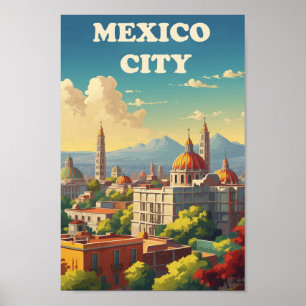 Mexico City Famous Travel Place Poster