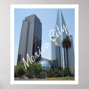 Mexico City Financial District Architecture Poster