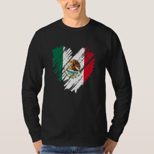 Mexico City Mexican Flag Heart  Mexico T-Shirt