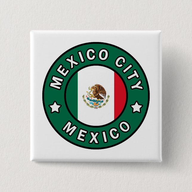 Mexico City Mexico 2 Inch Square Button (Front)