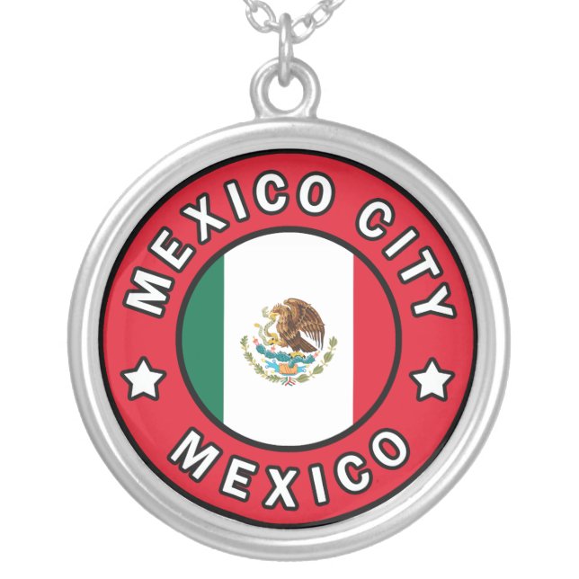 Mexico City Mexico Silver Plated Necklace (Front)