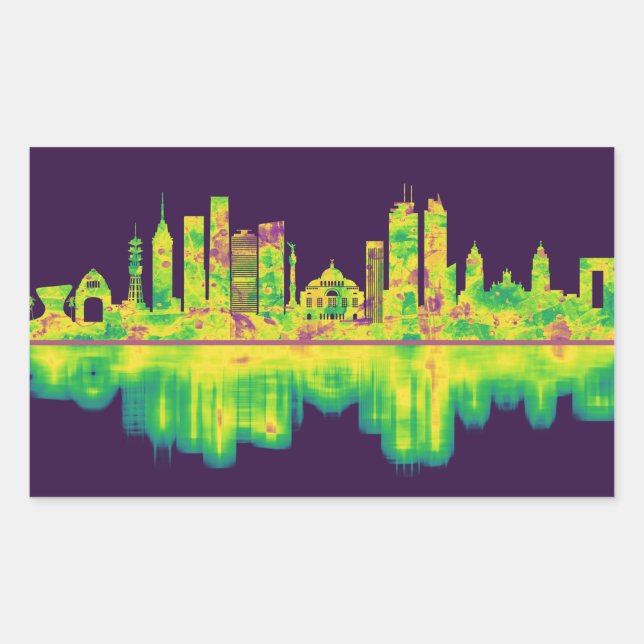 Mexico City Mexico Skyline Sticker (Front)