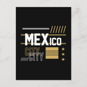 Mexico City Modern Typography Graphic Design Postcard