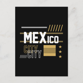 Mexico City Modern Typography Graphic Design Postcard