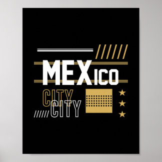 Mexico City Modern Typography Graphic Design Poster