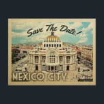 Mexico City Save The Date Palacio de Bellas Artes Announcement Postcard<br><div class="desc">Vintage Mexico City Save The Date postcards featuring the Palacio de Bellas Artes. This cool mid-century retro design is the perfect way to gather guests to your Mexico City destination wedding.</div>