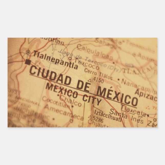 MEXICO CITY Vintage Map Sticker (Front)