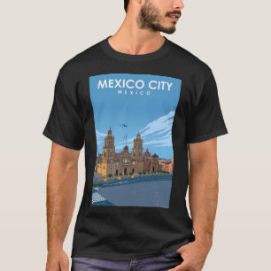 Mexico City Vintage Minimal Retro Travel Poster T-Shirt