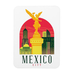 Mexico City Vintage Travel Photo Magnet