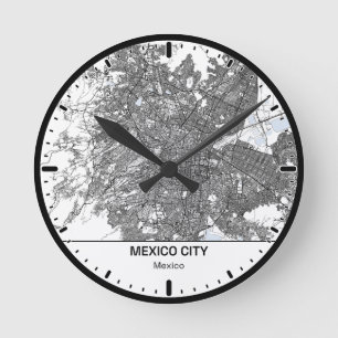 Mexico Clock City Line Art