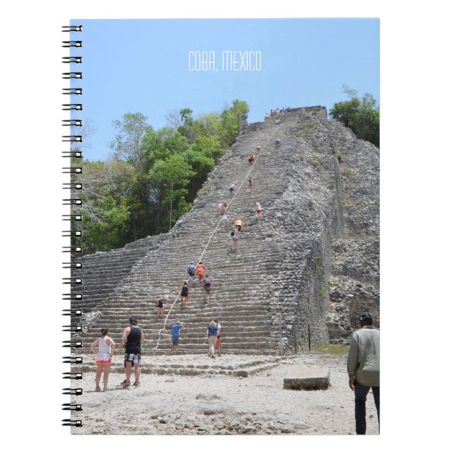 Mexico Coba Mayan Pyramid Yucatan Landmark Notebook (Front)