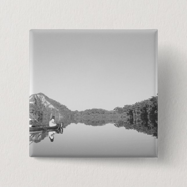 Mexico, CONANP park ranger patrols with his son 2 Inch Square Button (Front)