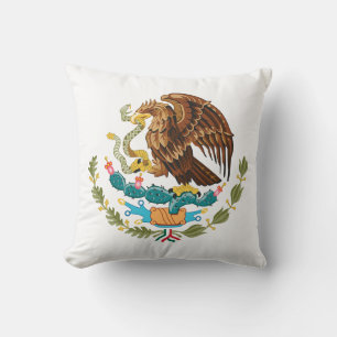 Mexico country coat arms symbol emblem flag eagle throw pillow