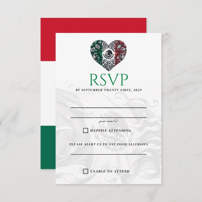 Mexico Couple RSVP Card (Front/Back)