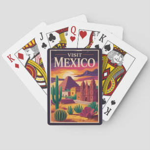 Mexico Culture Illustration Travel Art Vintage Playing Cards