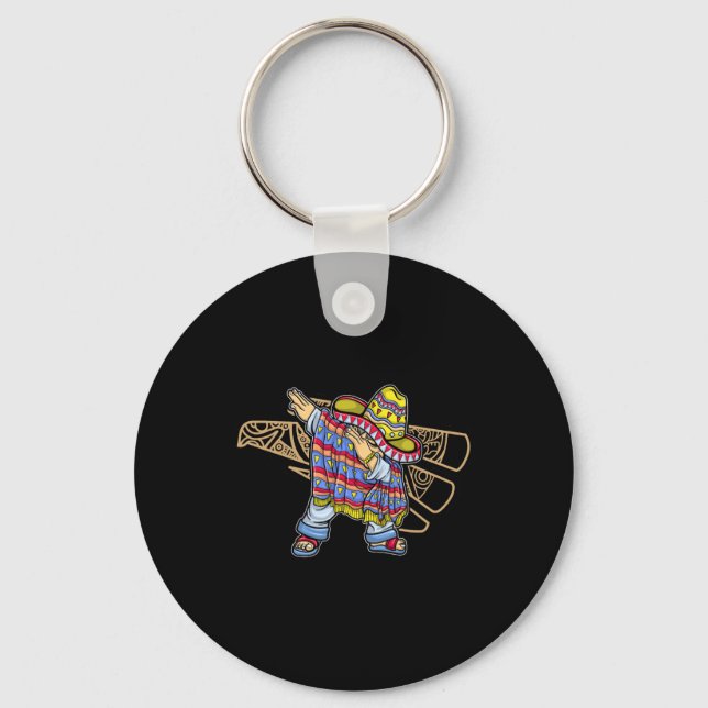 Mexico Dab Dabbing Mexican Flag Pride Jersey  Keychain (Front)