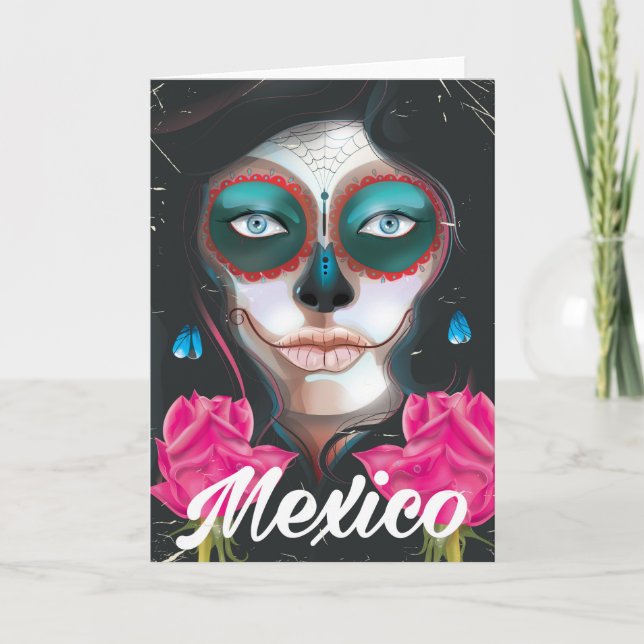 Mexico day of the dead vacation poster card (Front)