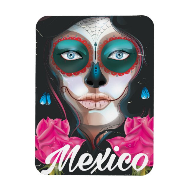 Mexico day of the dead vacation poster magnet (Vertical)